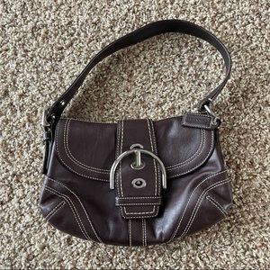 Small brown leather Coach hobo purse